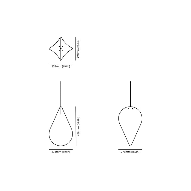 Oh Lloyd! Pendant Light technical drawing and dimensions