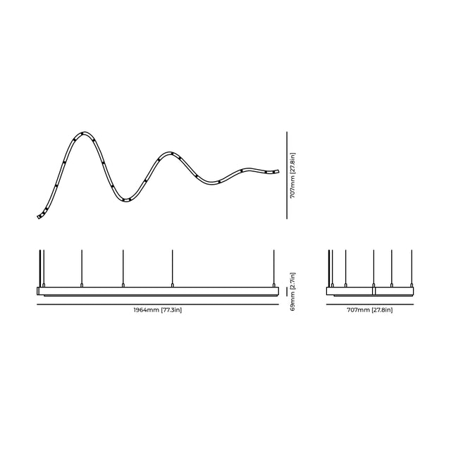 Scribble Suspension Light technical drawing and dimensions