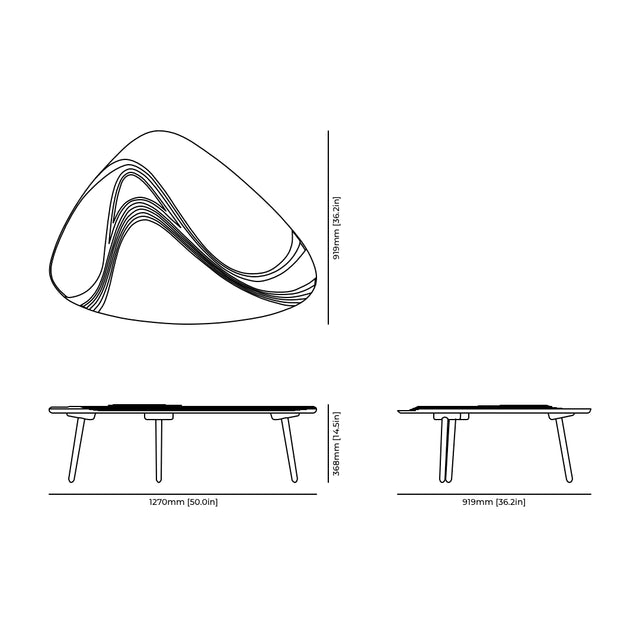 Terrace Coffee Table technical drawing and dimensions